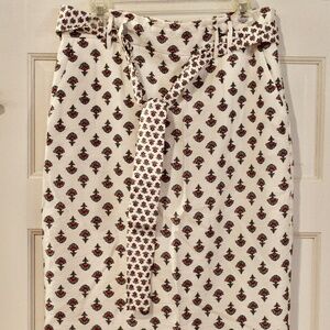 Belted Patterned Summer Skirt by AnnTaylor